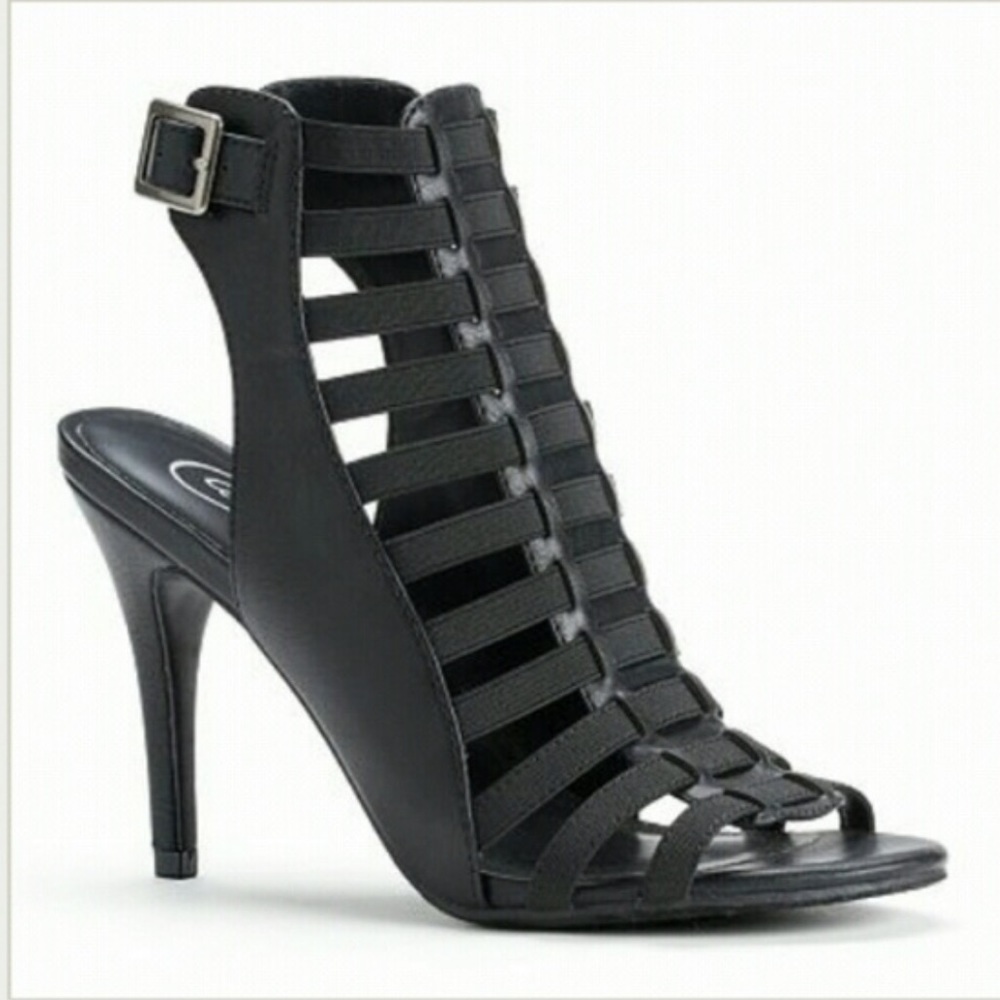 NWOT CANDIE’S Caged Gladiator Sandal Heels Size 7